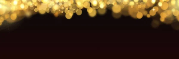 Fondo Navidad Brillantes Luces Bokeh Oro Desenfocadas Sobre Fondo Negro — Foto de Stock