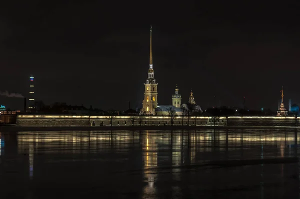 Eine Nacht Peterburg Winter — Stockfoto