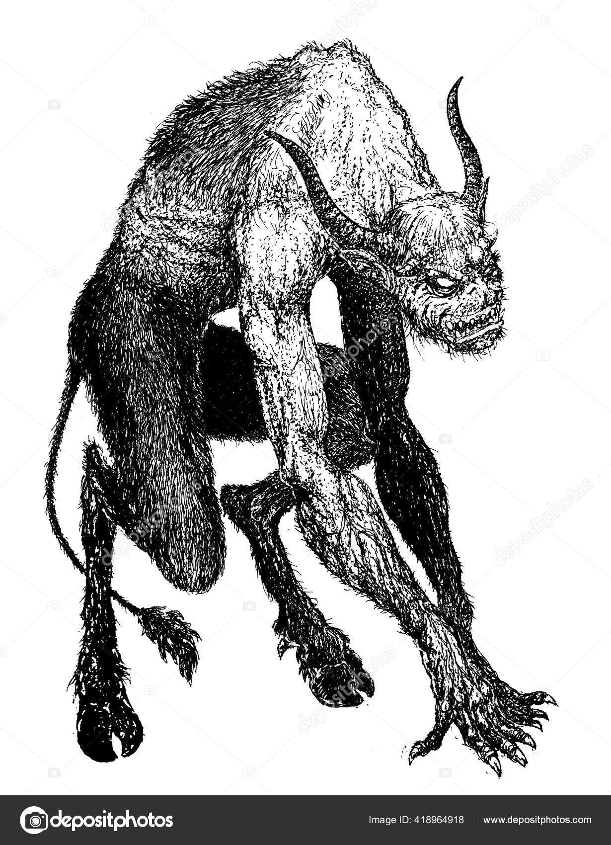 Devil Devil Devil Demon Creature Hooves Horns Stock Illustration by  ©kostiuk.petr.a@gmail.com #418964918, image size:1230x1700