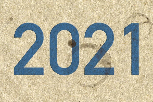 2021 Nieuwjaar Tekst Met Nummers Een Afbeelding Van Een Papier — Stockfoto