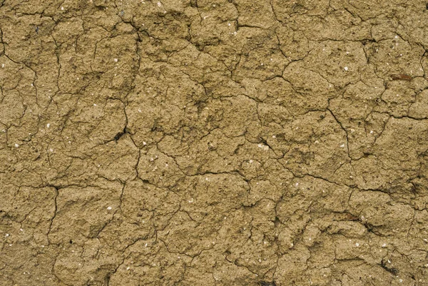 Detalle Arena Agrietada Seca Por Falta Agua — Foto de Stock