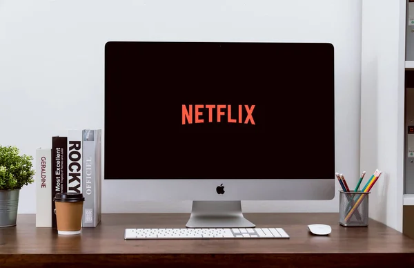 Bangkok Thailand Oktober 2020 Netflix App Auf Apples Imac Bildschirm — Stockfoto