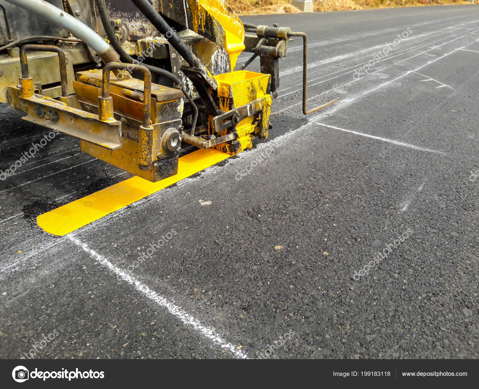 Traffic Line Painting Road Vehicles — Stock Photo © tcareob72 199183118