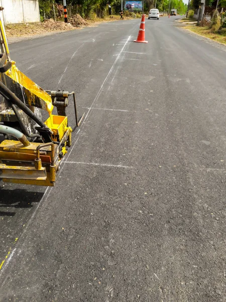 Traffic line painting . Road Vehicles.