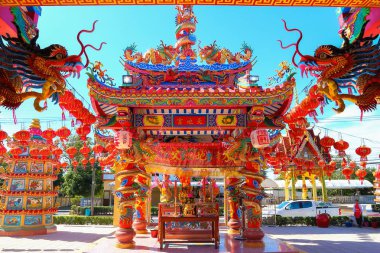 Roi Et, Thailand - Ocak 3,2017: Çin tapınak güzel.