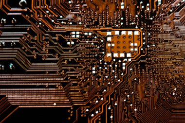 Closeup elektronik devre kartı arka plan. Bilgisayar donanım.