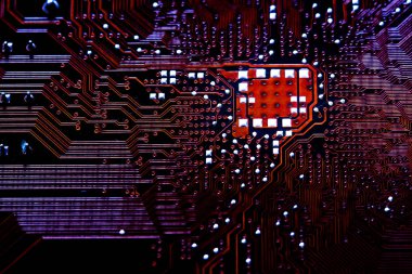 Closeup elektronik devre kartı arka plan. Bilgisayar donanım.