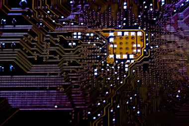 Closeup elektronik devre kartı arka plan. Bilgisayar donanım.