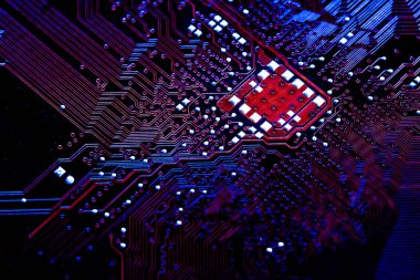 Closeup elektronik devre kartı arka plan. Bilgisayar donanım.