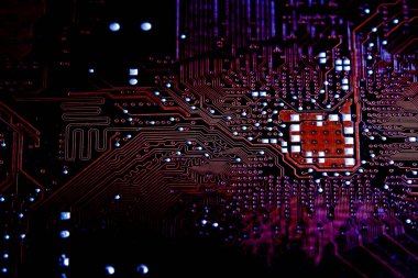 Closeup elektronik devre kartı arka plan. Bilgisayar donanım.