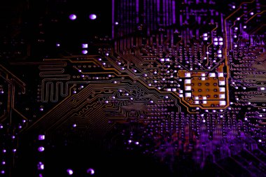 Closeup elektronik devre kartı arka plan. Bilgisayar donanım.