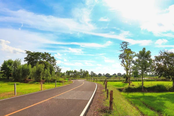 Venkovské Silnice Thajsku Krásné Atmosféře — Stock fotografie