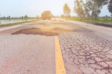 Kırsal yol. rota nakliye zarar.