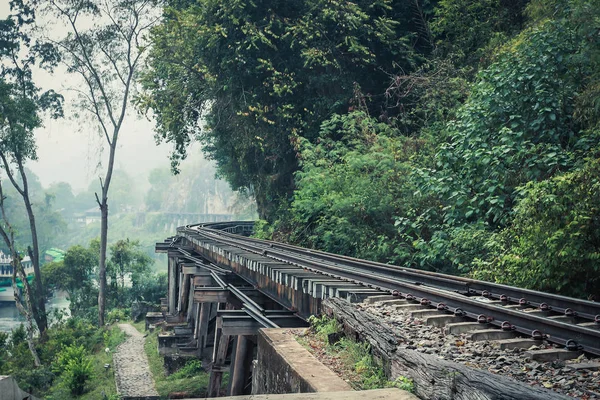 Pont Ferroviaire Mort Sur Rivière Kwai Noi Kanchanaburi Province Thaïlande — Photo