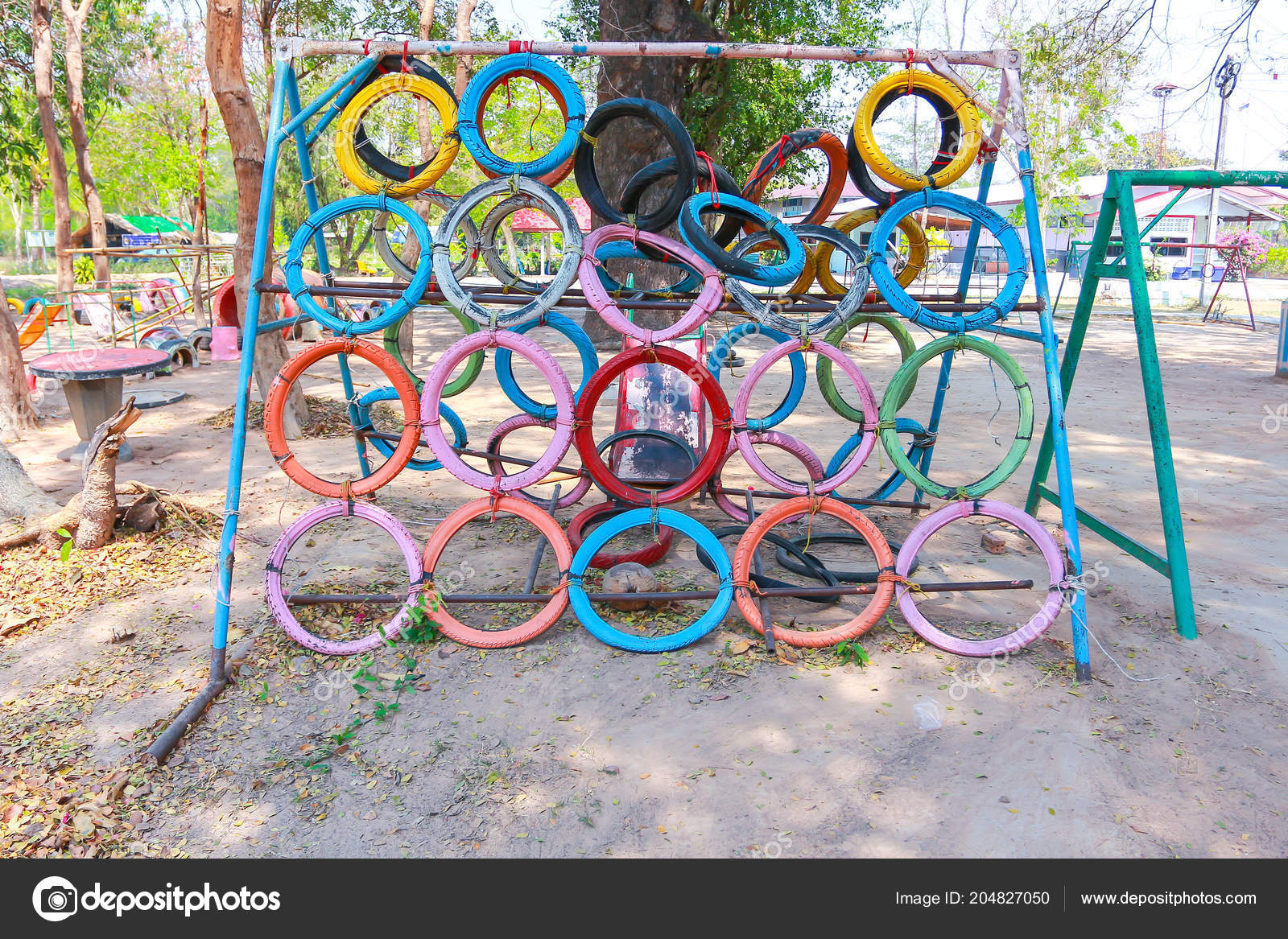 Playgrounds Tire Recycling Kindergarten Stock Photo Tcareob72 Playgrounds Tire Recycling Kindergarten Stock Photo
