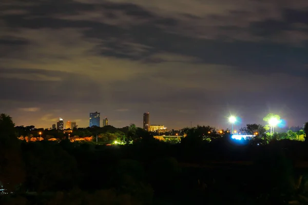 Luzes Noturnas Cidade — Fotografia de Stock