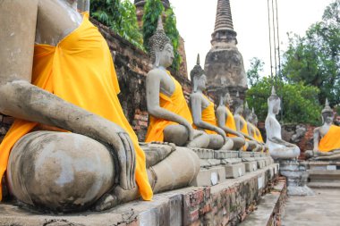 Antik Buda Wat Yai Chai Mongkol Tayland.