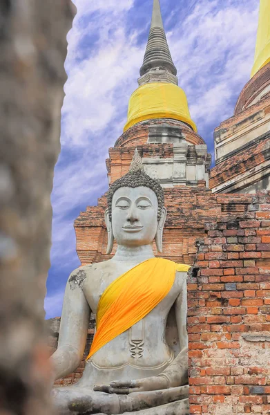 Antico Buddha Wat Yai Chai Mongkol Thailandia — Foto Stock