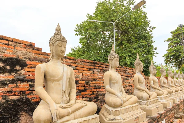 Ancient Buddha Wat Yai Chai Mongkol Tailândia — Fotografia de Stock
