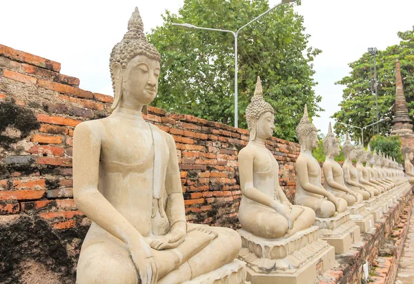 Ancient Buddha Wat Yai Chai Mongkol Tailândia — Fotografia de Stock