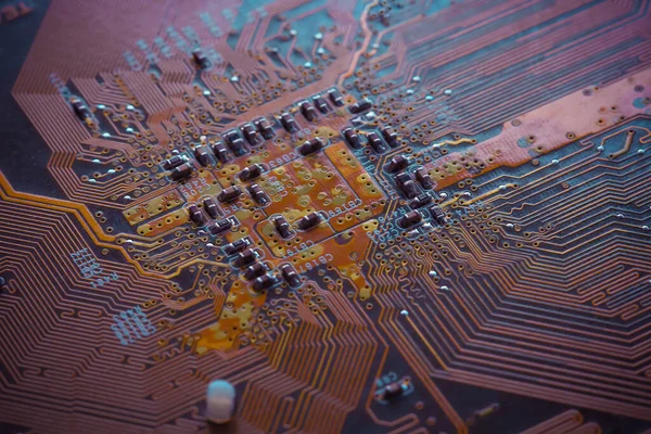 Electronics Circuit board background , close-up photo.