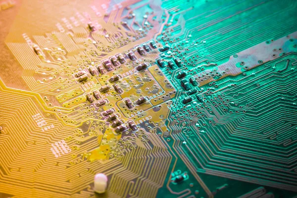 Elektronica Circuit Board Achtergrond Close Foto — Stockfoto