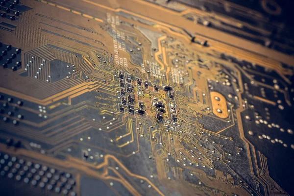 Elektronica Circuit Board Achtergrond Close Foto — Stockfoto