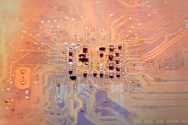 Elektronica Circuit Board Achtergrond Close Foto — Stockfoto