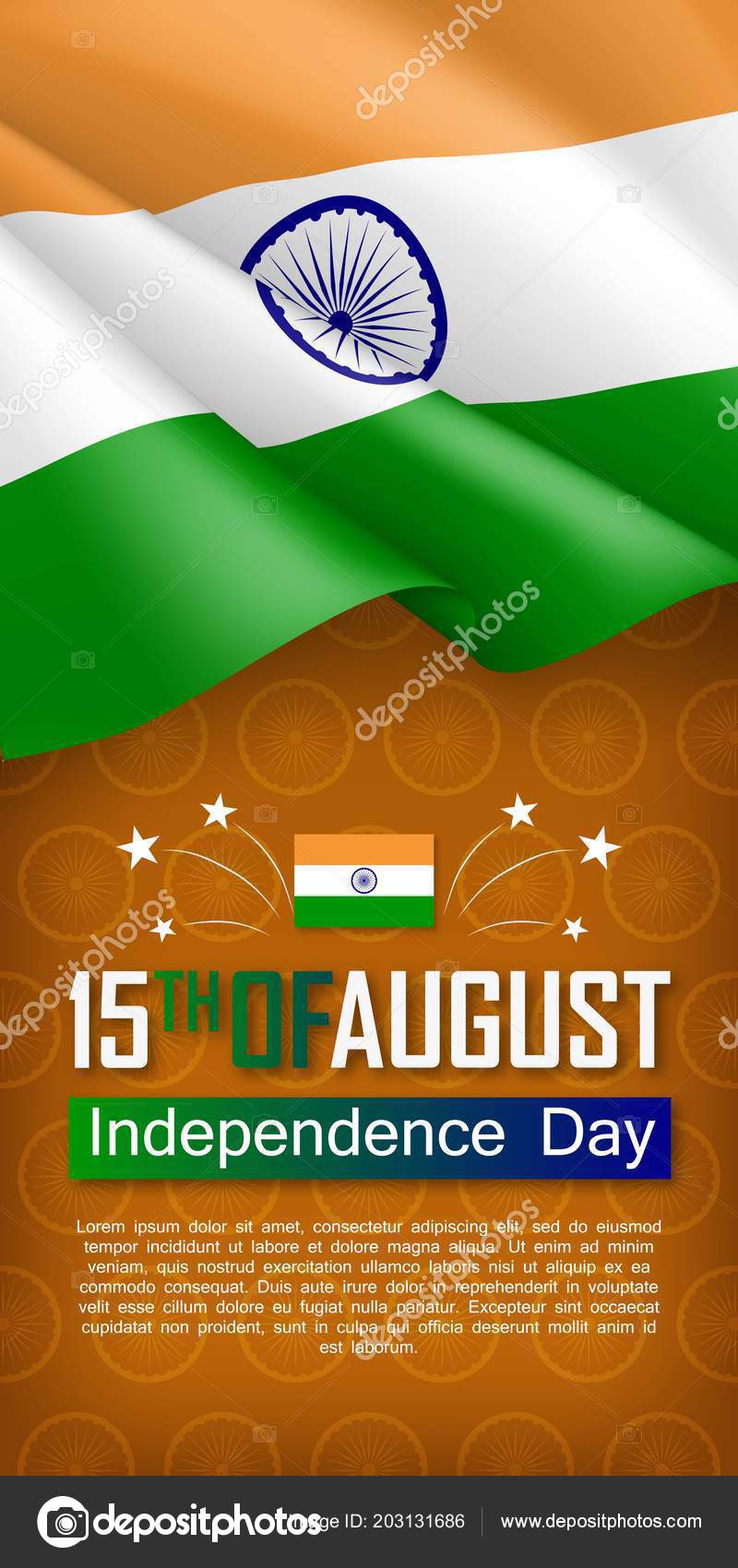 indian independence day vertical flyer stock vector nastya mal