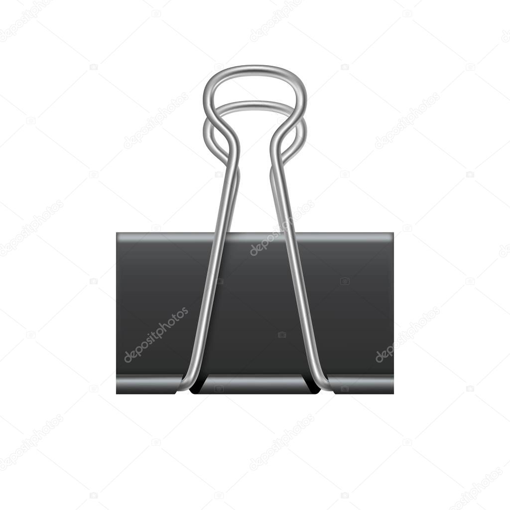 Download Binder Clip Isolated On White Background Realistic Black Metallic Paper Clip Simple Device For Binding Sheets Of Paper Together Mockup Stationery Vector Illustration Documents Organization Device Premium Vector In Adobe Illustrator PSD Mockup Templates
