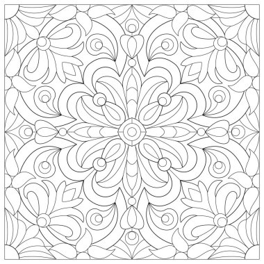 Klasik siyah ve beyaz vektör çizimi