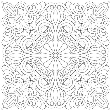 Klasik siyah ve beyaz vektör çizimi