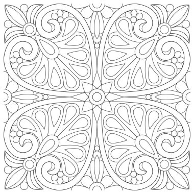 Desen sade siyah ve beyaz vektör çizimi