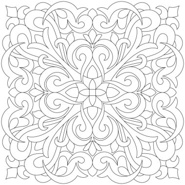 Şablon zarif siyah-beyaz vektör çizimi