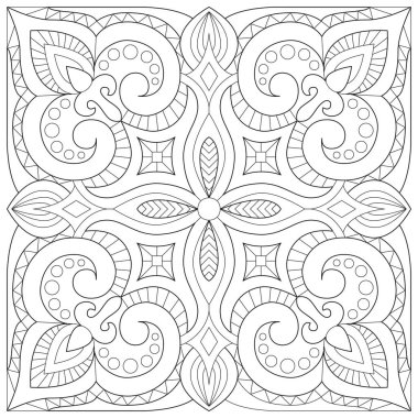 Şablon zarif siyah-beyaz vektör çizimi