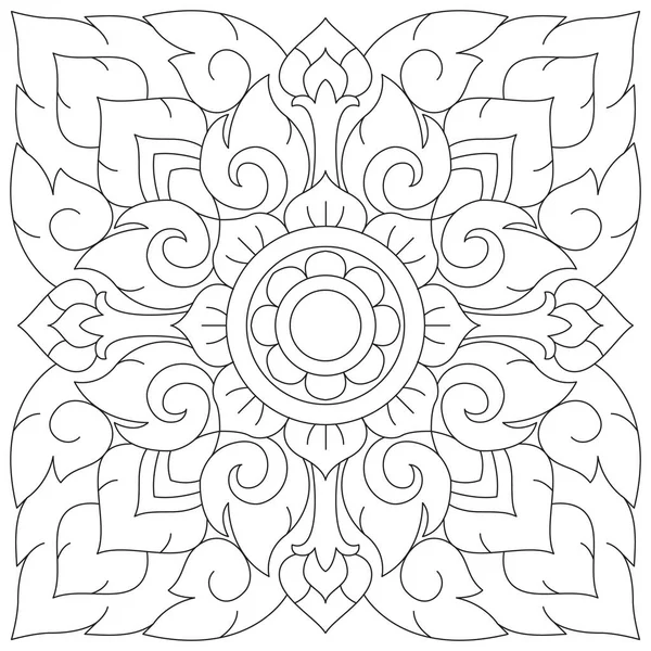 Pattern East Black White Vector Illustration — Stock Vector