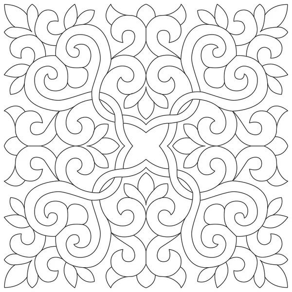 Ornement Motif Illustration Vectorielle Noir Blanc — Image vectorielle