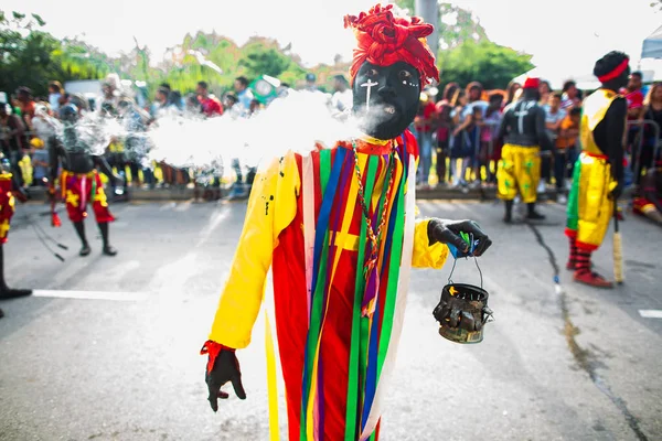 Dominicaanse Republiek Punta Cana Maart 2018 Mensen Kleurrijke Thema Kostuums — Stockfoto