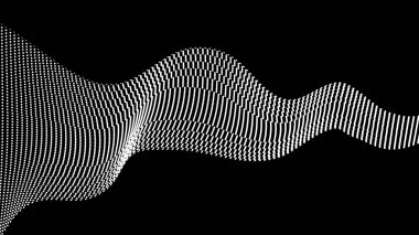 Siyah beyaz çizgi şeridi, Mobius dalgası, soyut vektör arkaplan.