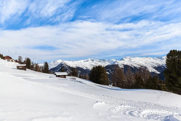 Schöne Aussicht Auf Die Alpen Von Der Schatzalp Winter Einem — Stockfoto