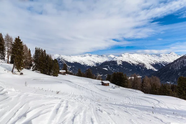 Krásný Výhled Alpy Schatzalpu Zimě Slunečného Dne Davos Kanton Grisons — Stock fotografie