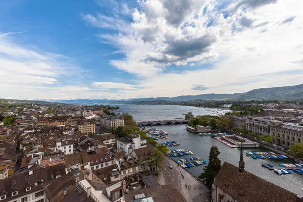 Veduta Aerea Del Centro Storico Zurigo Del Lago Zurichsee Sulla — Foto Stock