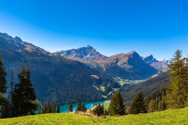 Splendida Vista Sulle Alpi Svizzere Sopra Lago Sufnersee Sufers Canton — Foto Stock