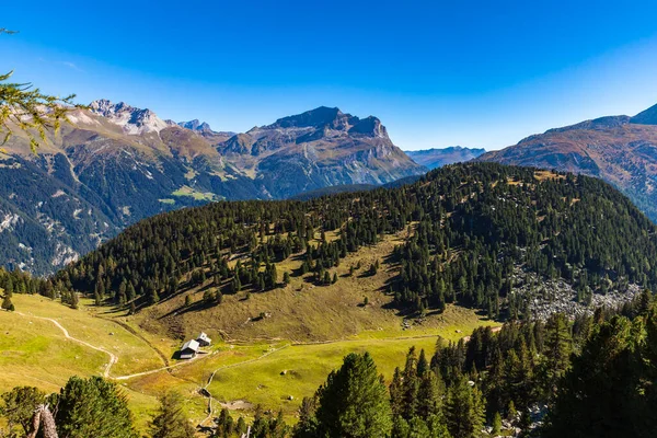 Vue Panoramique Des Alpes Suisses Près Lac Lai Vons Canton — Photo