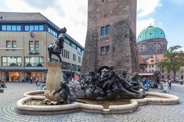 Nürnberg Tyskland September 2016 Utsikt Över Ehekarussell Ehebrunnen Äktenskap Fontän — Stockfoto