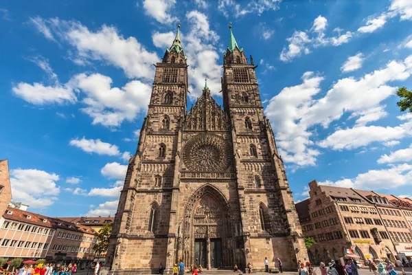 Нюрнберг Німеччина Вересня 2016 Вид Церкви Святого Лаврентія Середньовічної Церкви — стокове фото