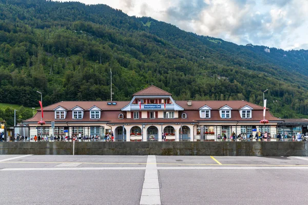 Interlaken Suíça Julho 2016 Estação Trem Praça Interlaken Ost Leste — Fotografia de Stock