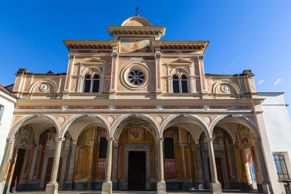 Vista Perto Igreja Madonna Del Sasso Fachada Acima Cidade Locarno — Fotografia de Stock