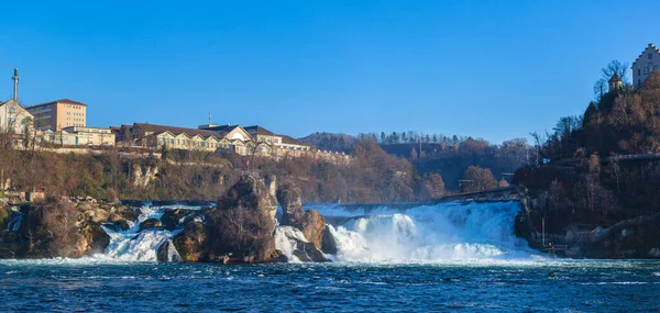 Ohromující Panoramatický Výhled Rýnské Vodopády Nejmocnější Vodopád Evropě Řece Vysoké — Stock fotografie