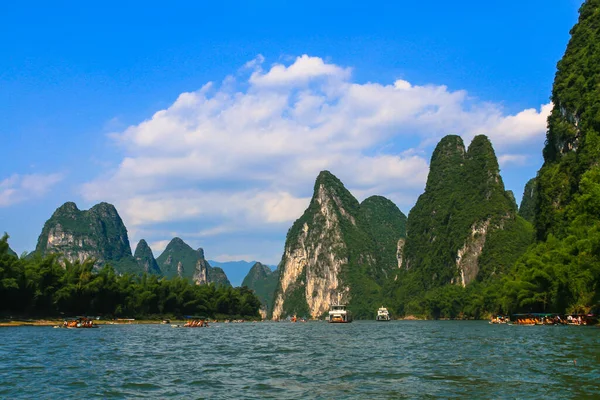 Vacker Utsikt Över Floden Mellan Guilin Och Yangshuo Guangxi Provinsen — Stockfoto